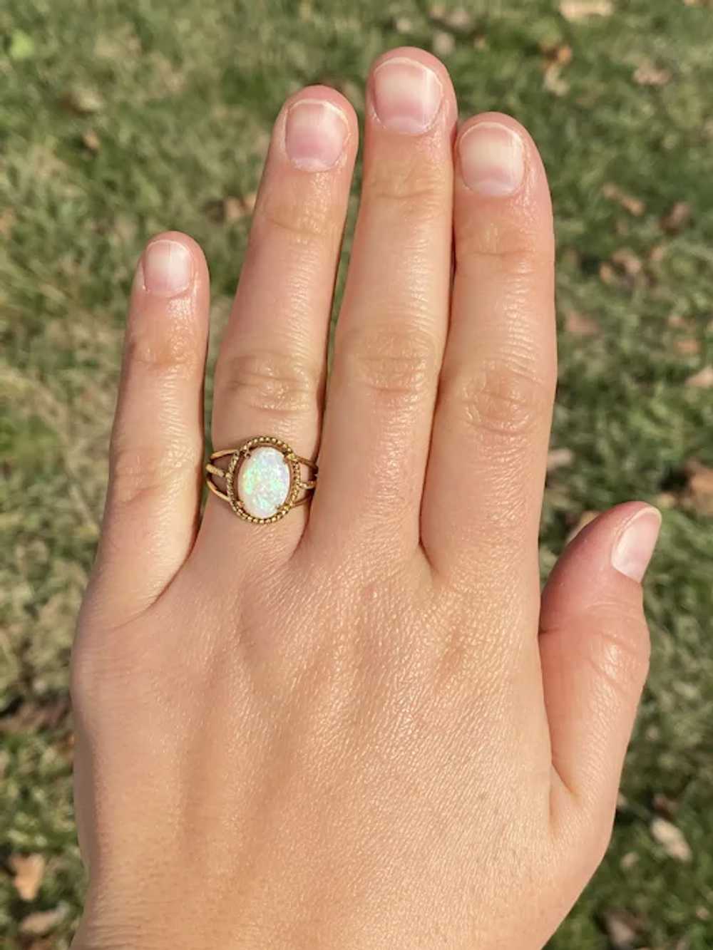 Australian Opal Cocktail Ring in Yellow Gold - image 9