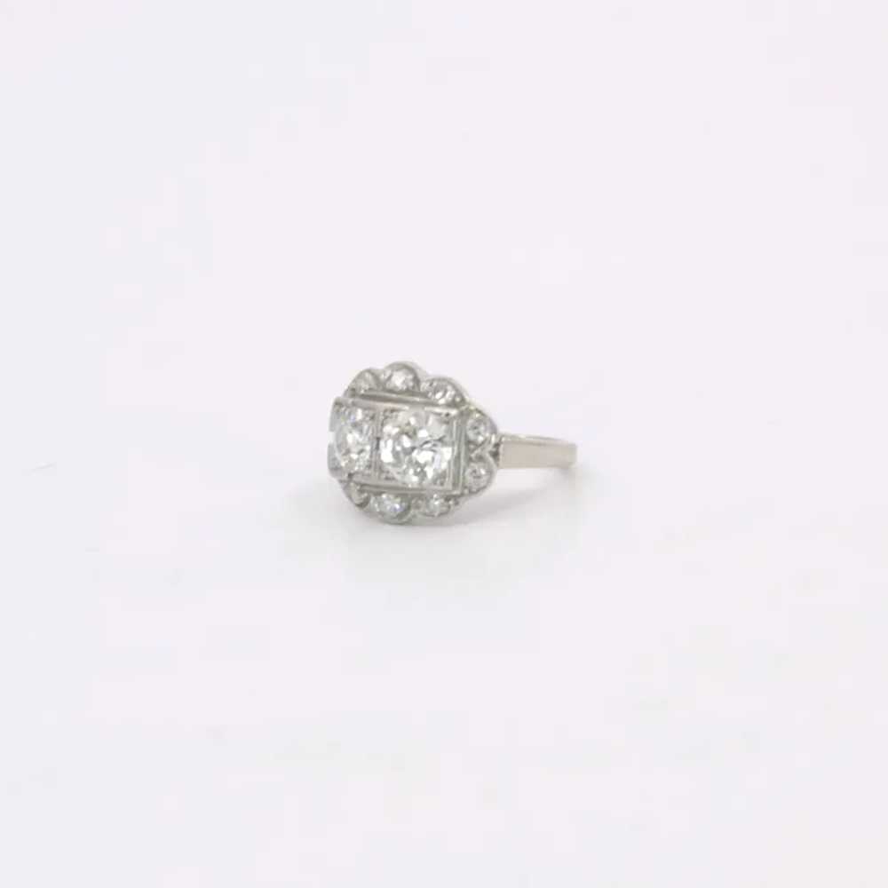 Estate Platinum & Old European Cut Diamond Art De… - image 2