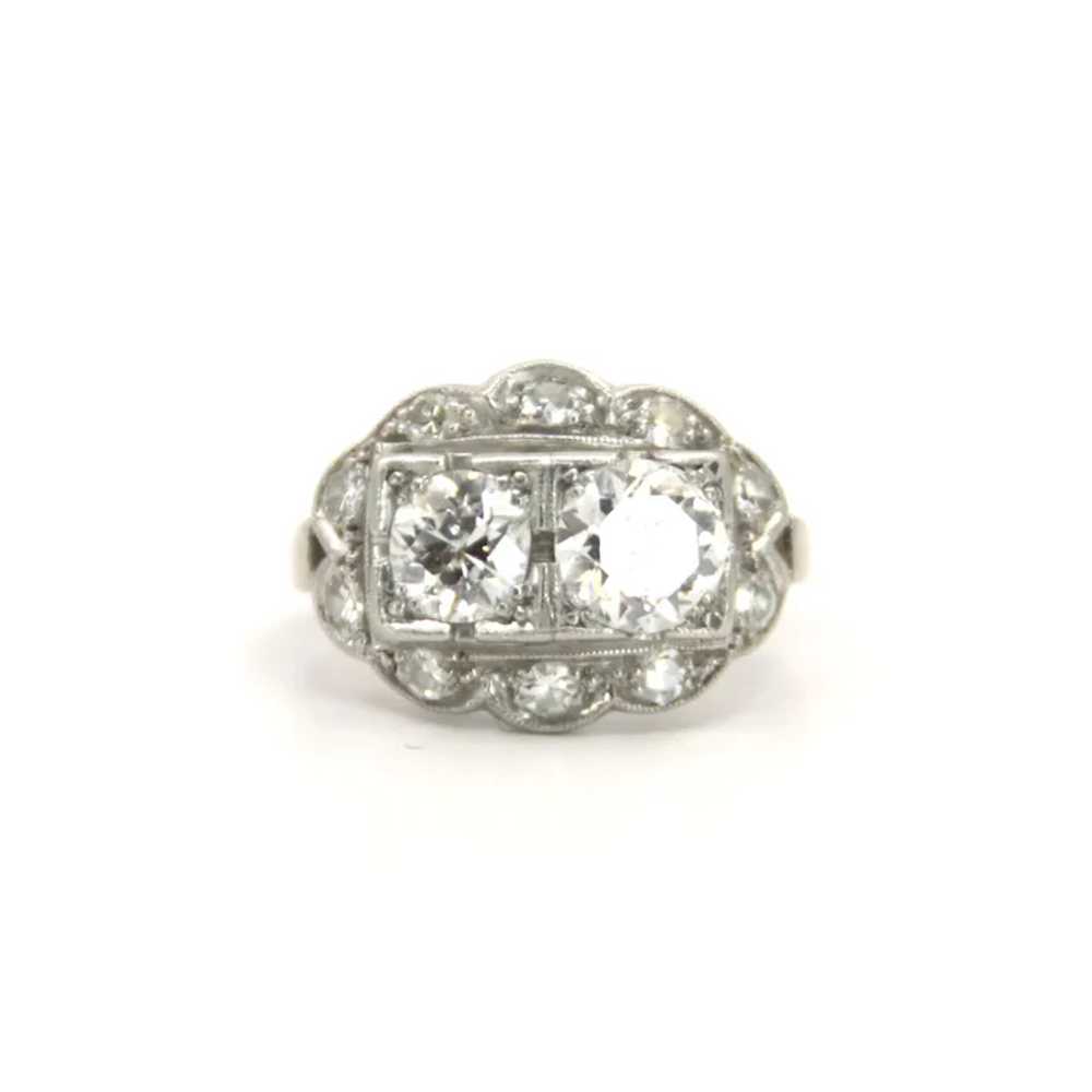 Estate Platinum & Old European Cut Diamond Art De… - image 5