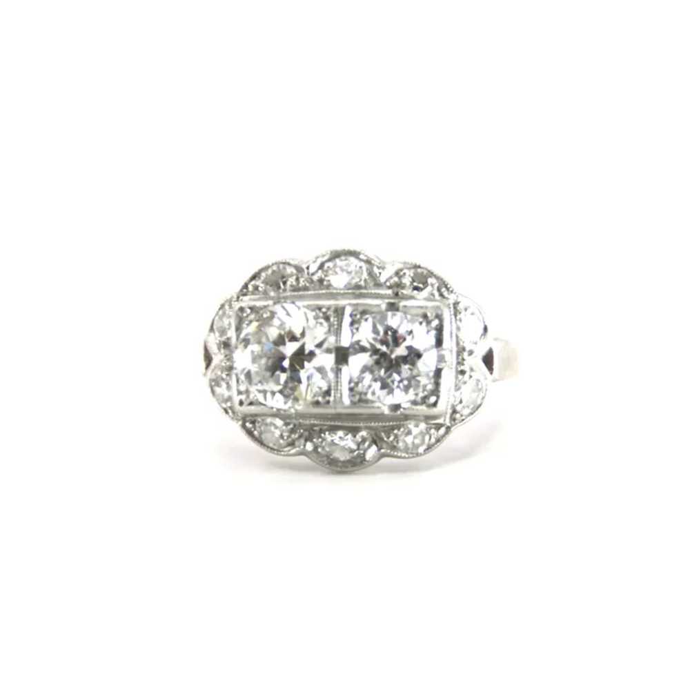 Estate Platinum & Old European Cut Diamond Art De… - image 6