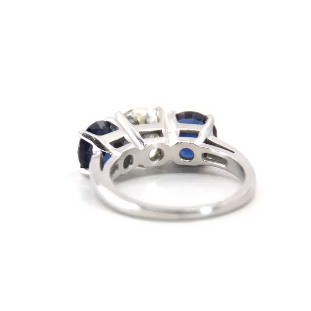 2.20cttw Platinum Sapphire & 1.40ct Diamond Ring - image 5