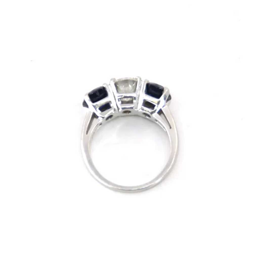 2.20cttw Platinum Sapphire & 1.40ct Diamond Ring - image 6