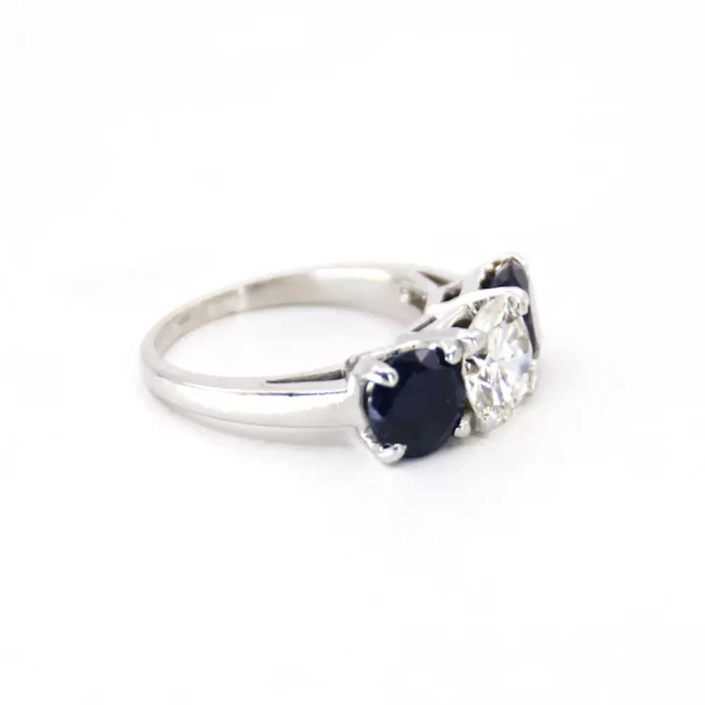 2.20cttw Platinum Sapphire & 1.40ct Diamond Ring - image 8