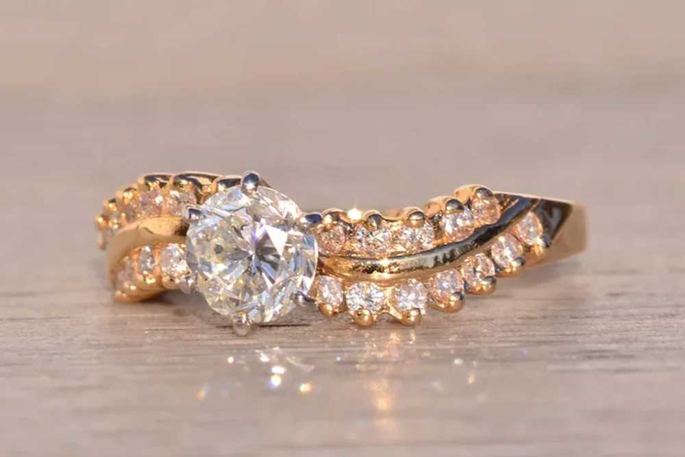 Vintage Natural Diamond Engagement Ring in Yellow… - image 2