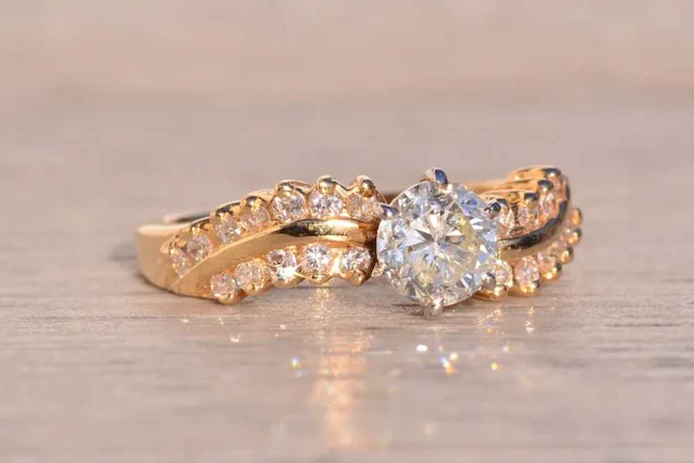 Vintage Natural Diamond Engagement Ring in Yellow… - image 3