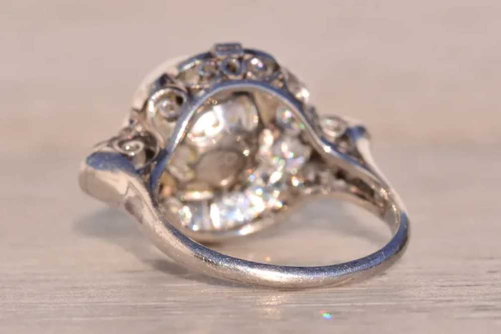 Antique Natural Pearl and Diamond Ring in Platinum - image 3