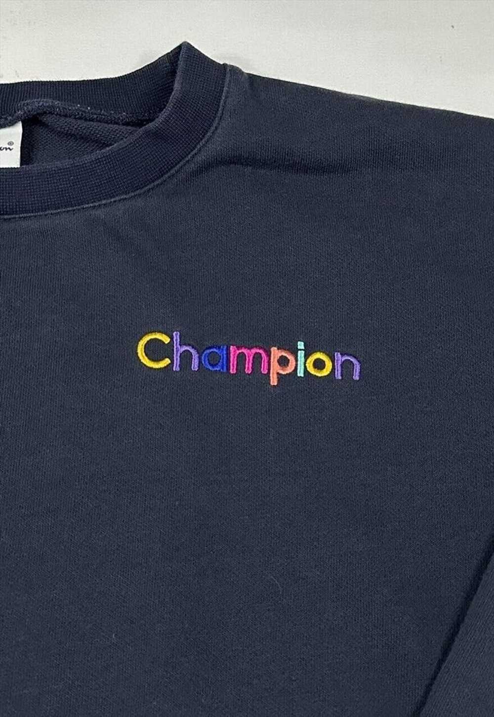 Champion embroidered navy blue crop sweatshirt wo… - image 3