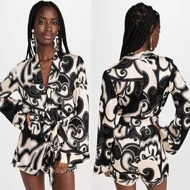 NEW Alexis Kaiden Belted Printed Long Sleeves V N… - image 1
