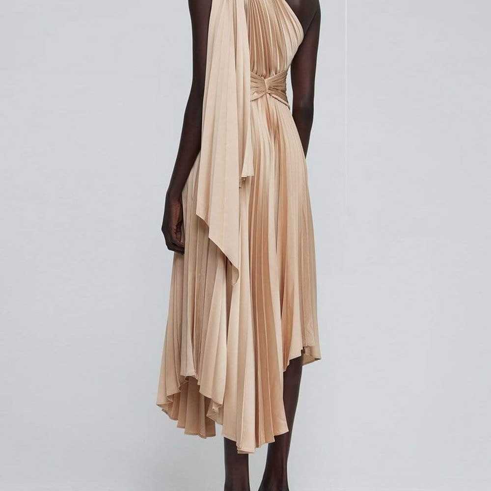 $450 ACLER  Kalora Pleated Midi Dress - Gold size… - image 2
