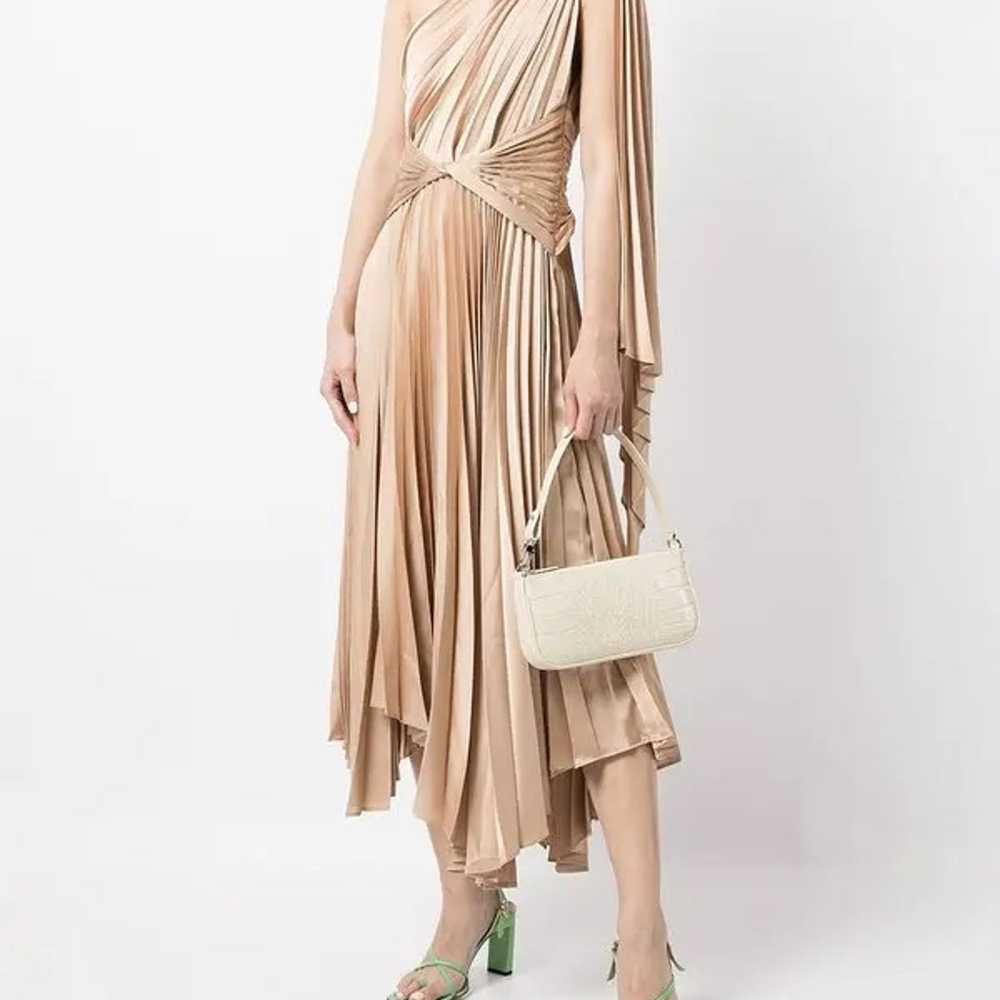 $450 ACLER  Kalora Pleated Midi Dress - Gold size… - image 3