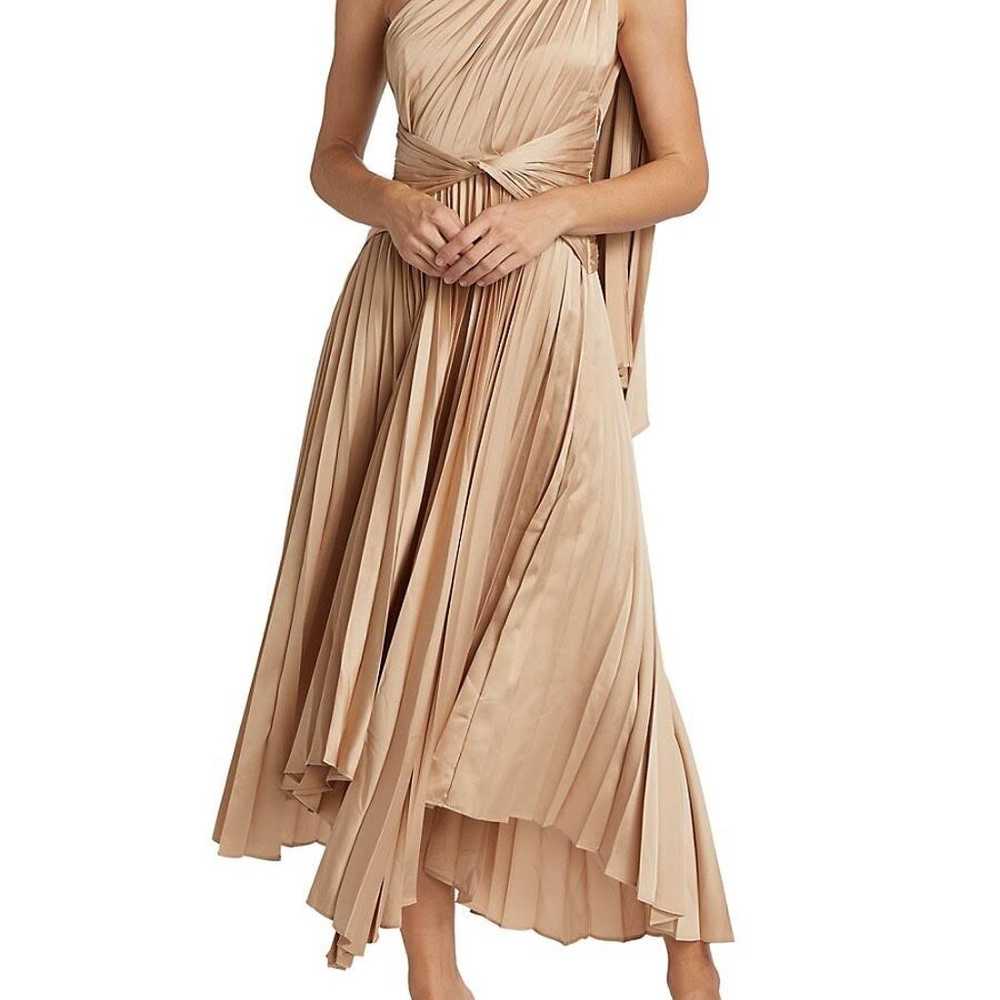$450 ACLER  Kalora Pleated Midi Dress - Gold size… - image 5