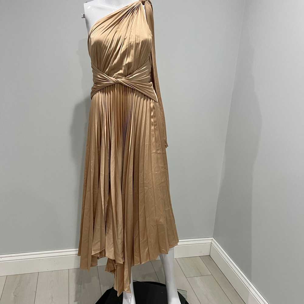 $450 ACLER  Kalora Pleated Midi Dress - Gold size… - image 8