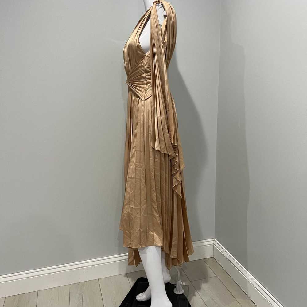 $450 ACLER  Kalora Pleated Midi Dress - Gold size… - image 9