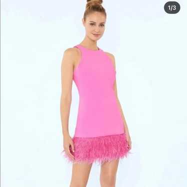 LIKELY Pink Sugar Cami Feather Dress