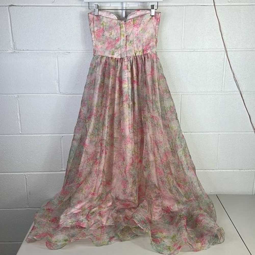 RTR ML Monique LhuillierFloral Organza Dress Sz 0… - image 7