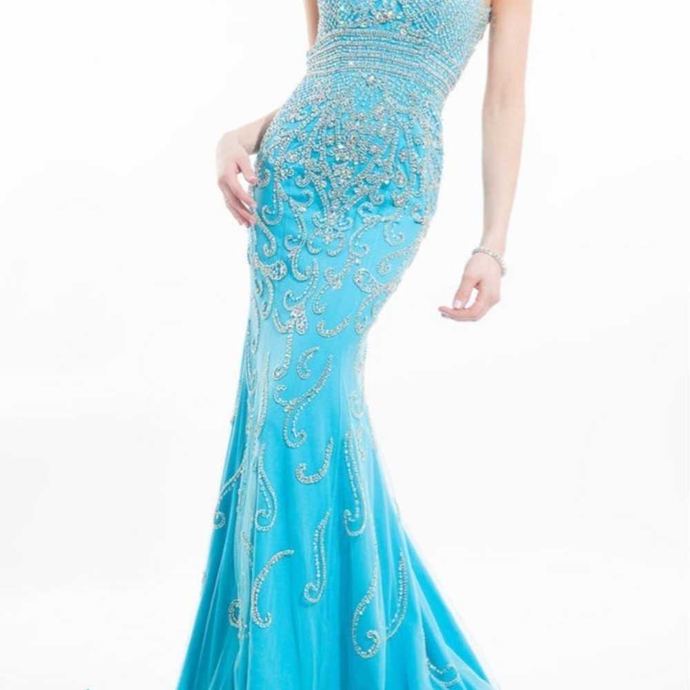 Rachel Allan Prima Donna Aqua Blue Dress - image 7