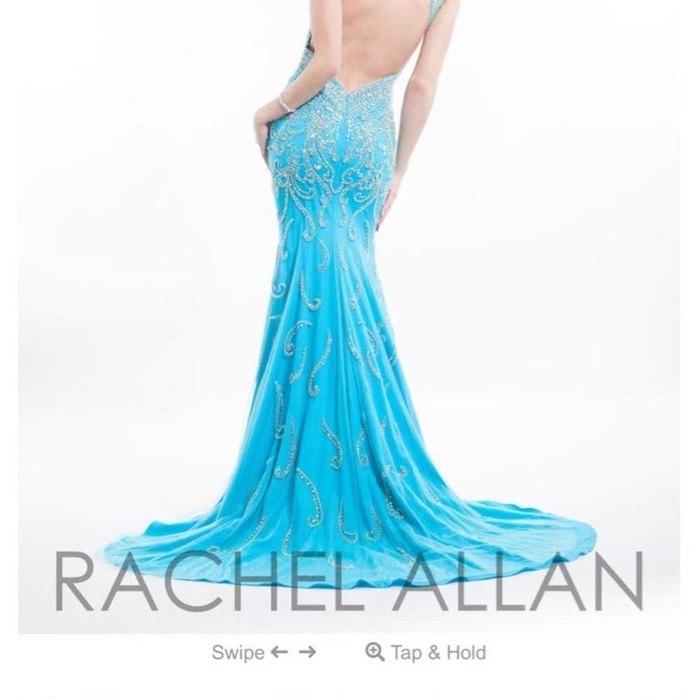 Rachel Allan Prima Donna Aqua Blue Dress - image 8