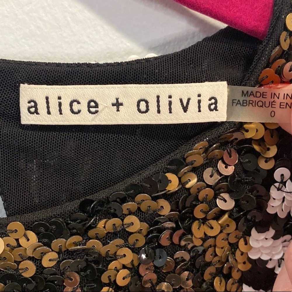 Alice + Olivia Jae Sequin Keyhold Black Mini Dres… - image 4