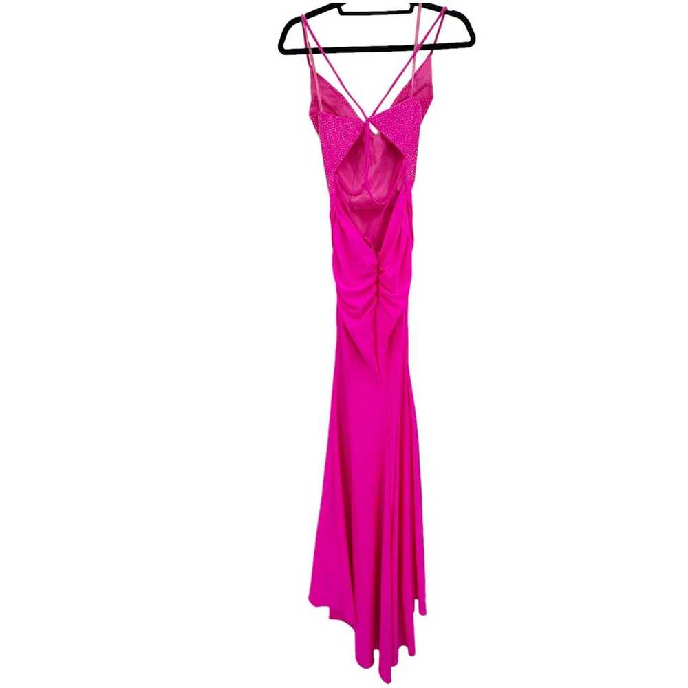La Femme Ruched Open Lace Up Back Maxi Dress Wome… - image 7