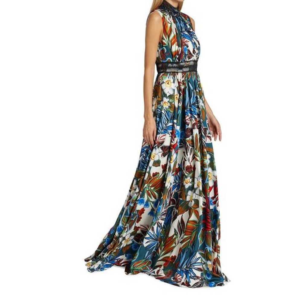 BADGLEY MISCHKA Floral High Neck Maxi Gown NWOT S… - image 1