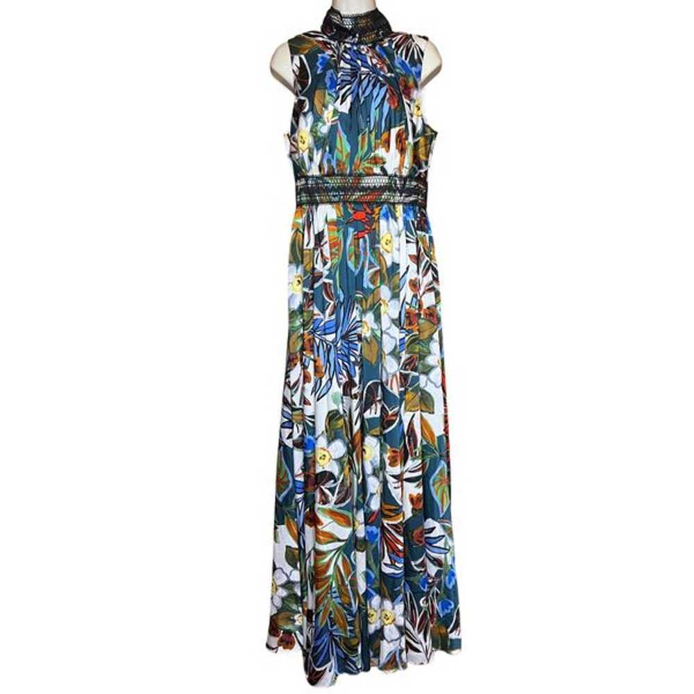 BADGLEY MISCHKA Floral High Neck Maxi Gown NWOT S… - image 7