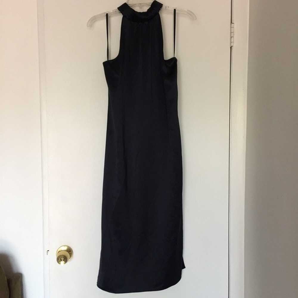 NEW Frame Satin Shirred Halter Neck Midi Dress Na… - image 3