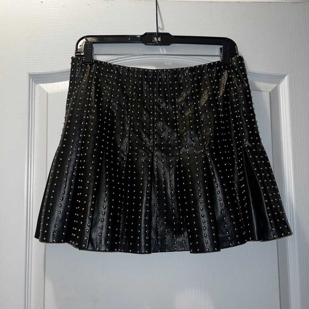 Alice + Olivia Carter Vegan Leather Miniskirt - image 2