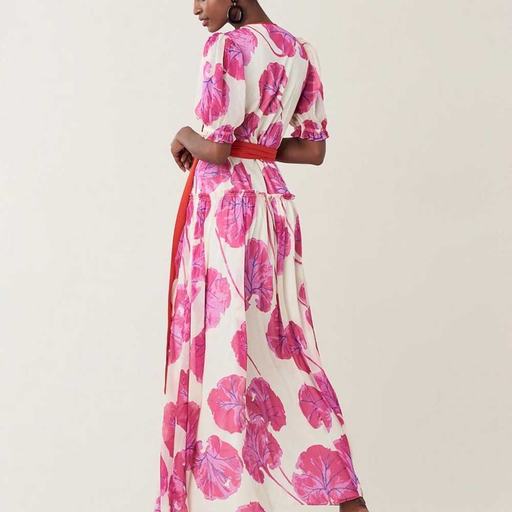 Diane von furstenberg pink wrap dress kimono leaf - image 7