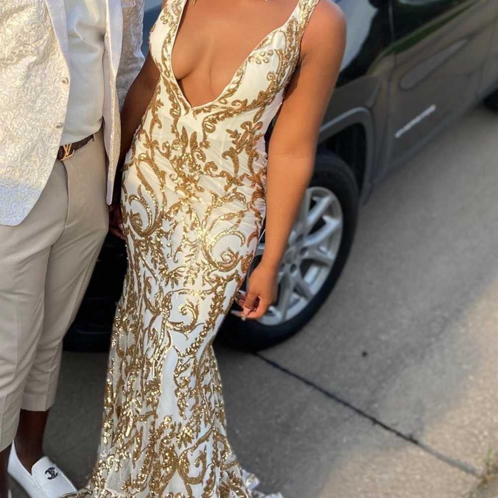 Prom Dress White & Gold - image 2