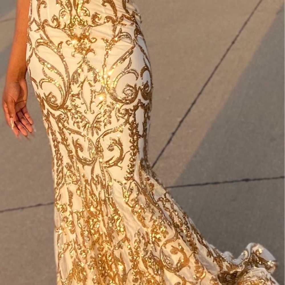 Prom Dress White & Gold - image 6