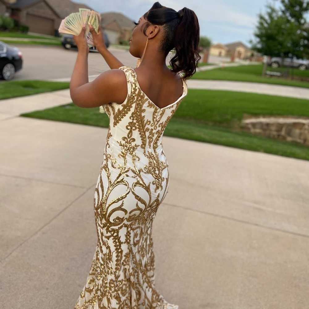 Prom Dress White & Gold - image 7