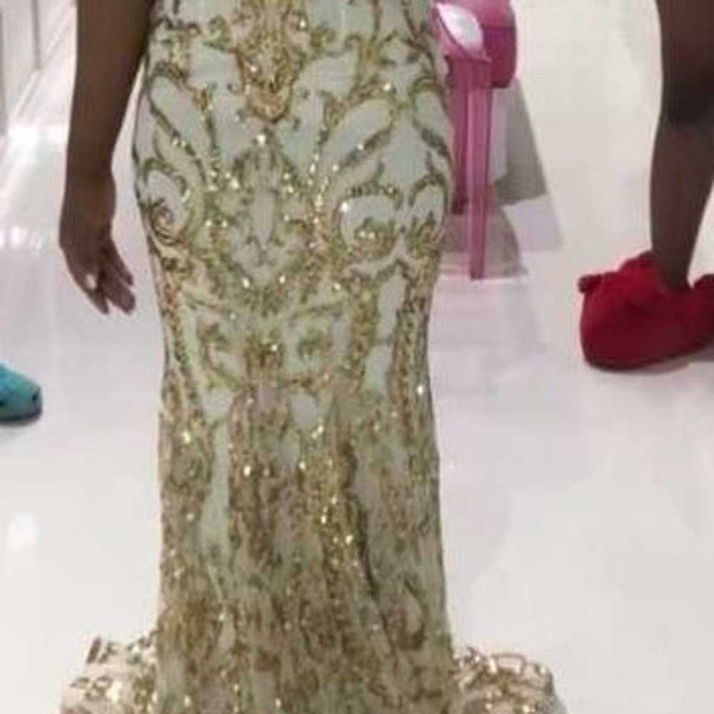 Prom Dress White & Gold - image 8