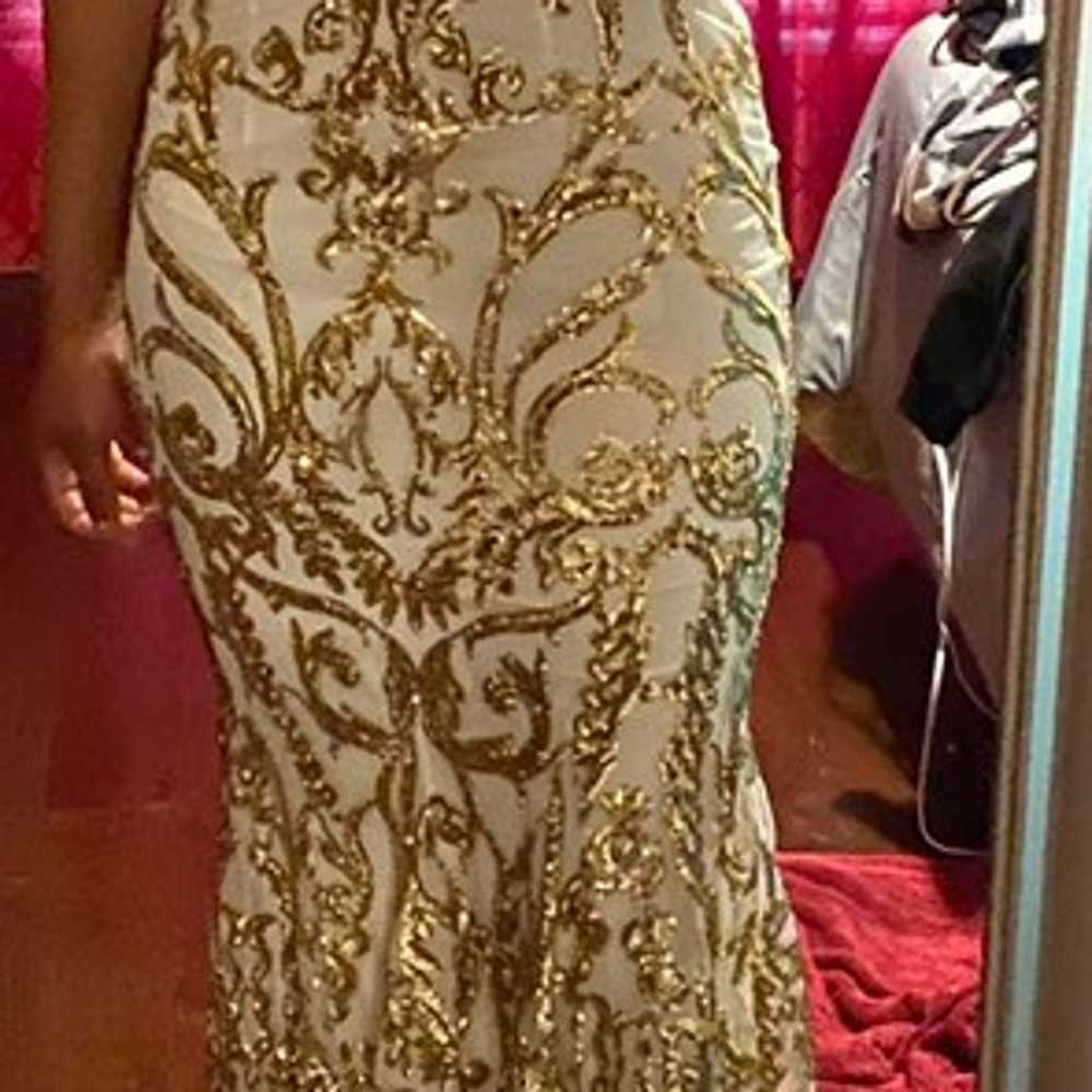 Prom Dress White & Gold - image 9