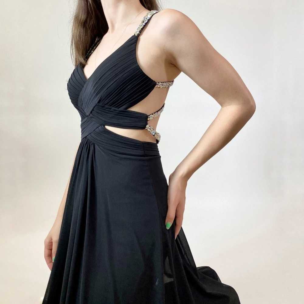 La Femme black prom dress with sequined straps - image 3