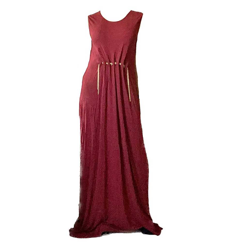 Lanvin Bordeaux Chain Column Gown Dress - image 5