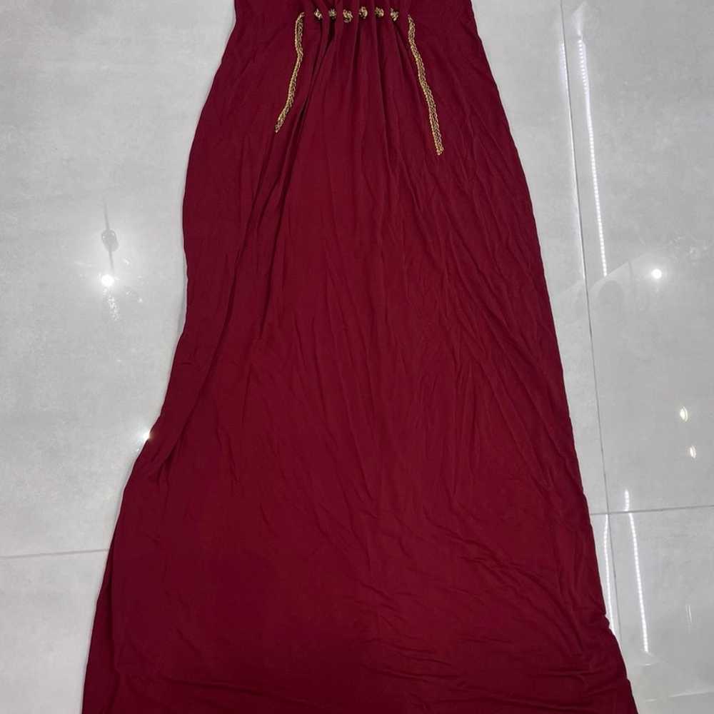 Lanvin Bordeaux Chain Column Gown Dress - image 6