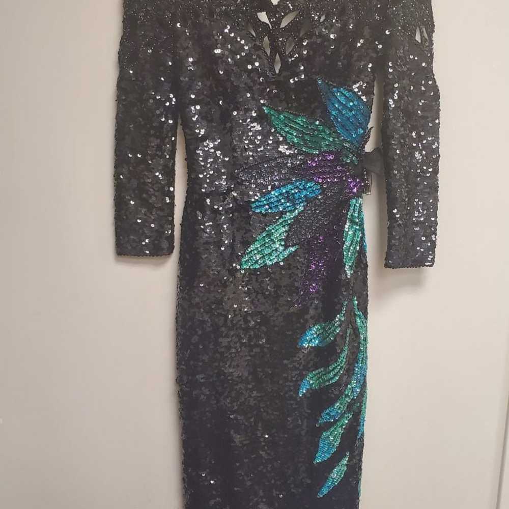 Alyce Designs Vintage Dress Formal Beaded Sequins… - image 1