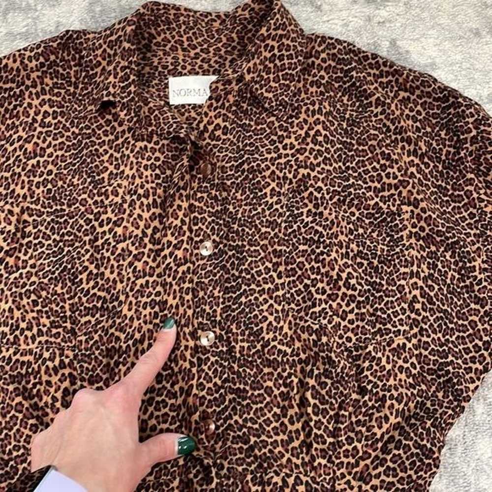 Vintage Norma Kamali Leopard Animal Print Button … - image 8