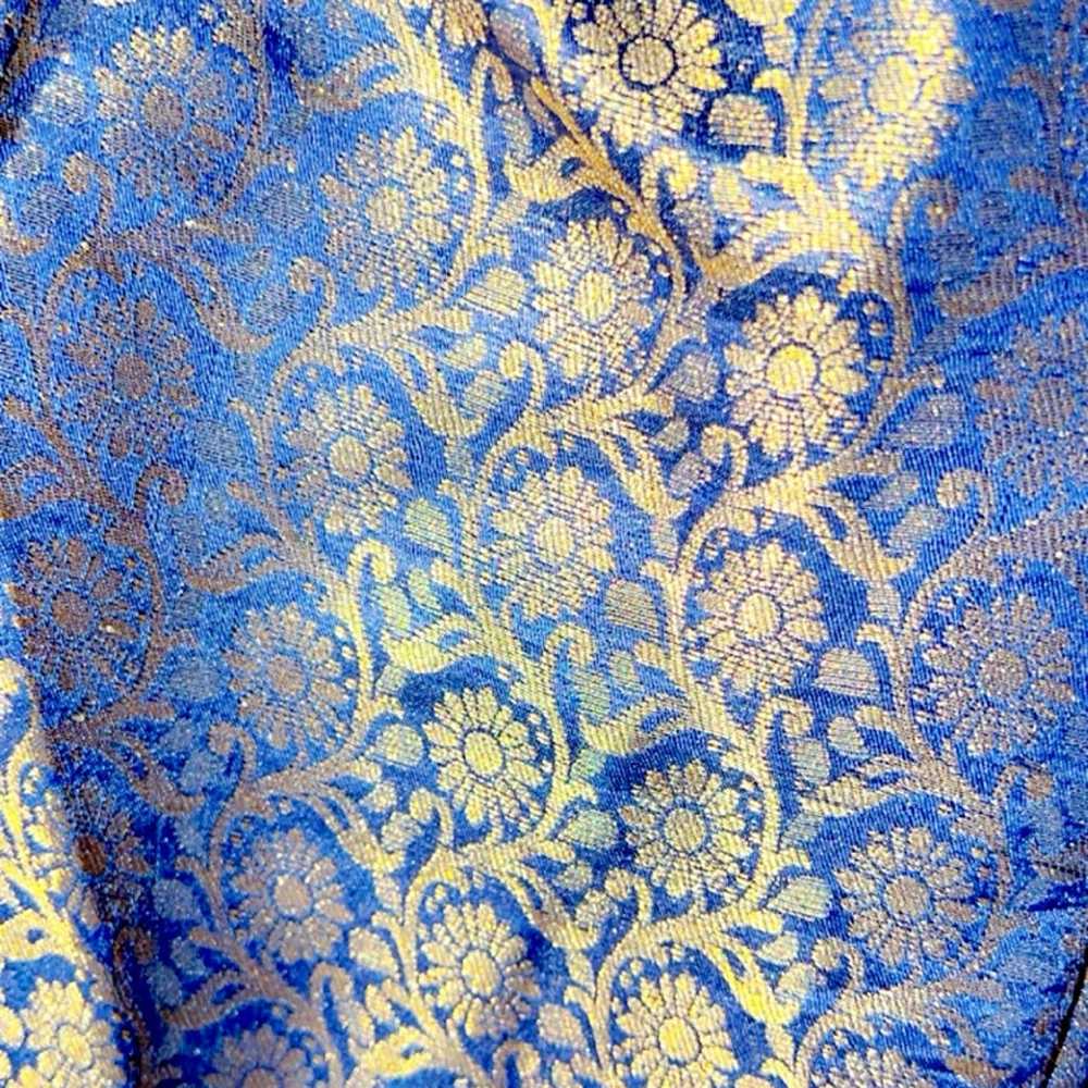 "Blue Elegance: Embroidered Kamees and Jamawar Tr… - image 5