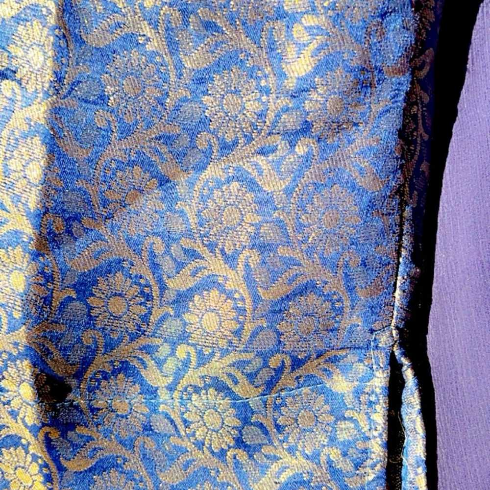 "Blue Elegance: Embroidered Kamees and Jamawar Tr… - image 6