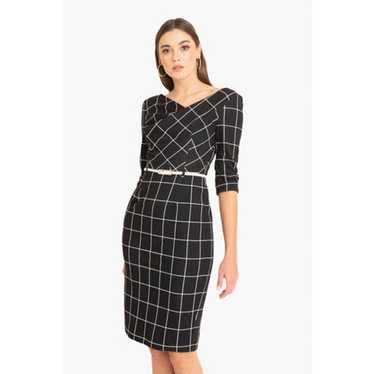 Black Halo Women's Checkered 3/4 Sleeve Jackie O S