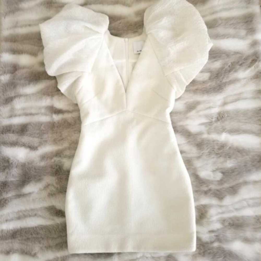 Acler Raven Puff Sleeve Mini Dress in Ivory White - image 2