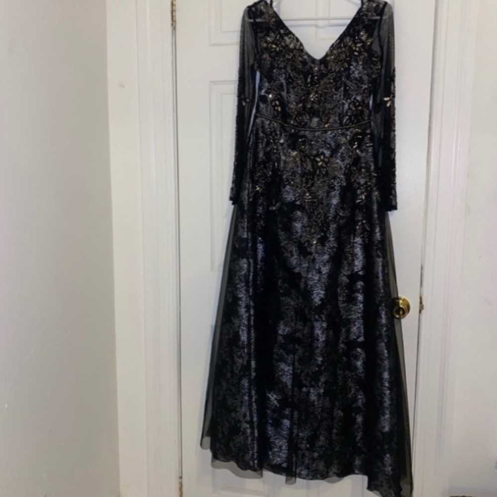 Theia black gauze floor-length dress - image 2