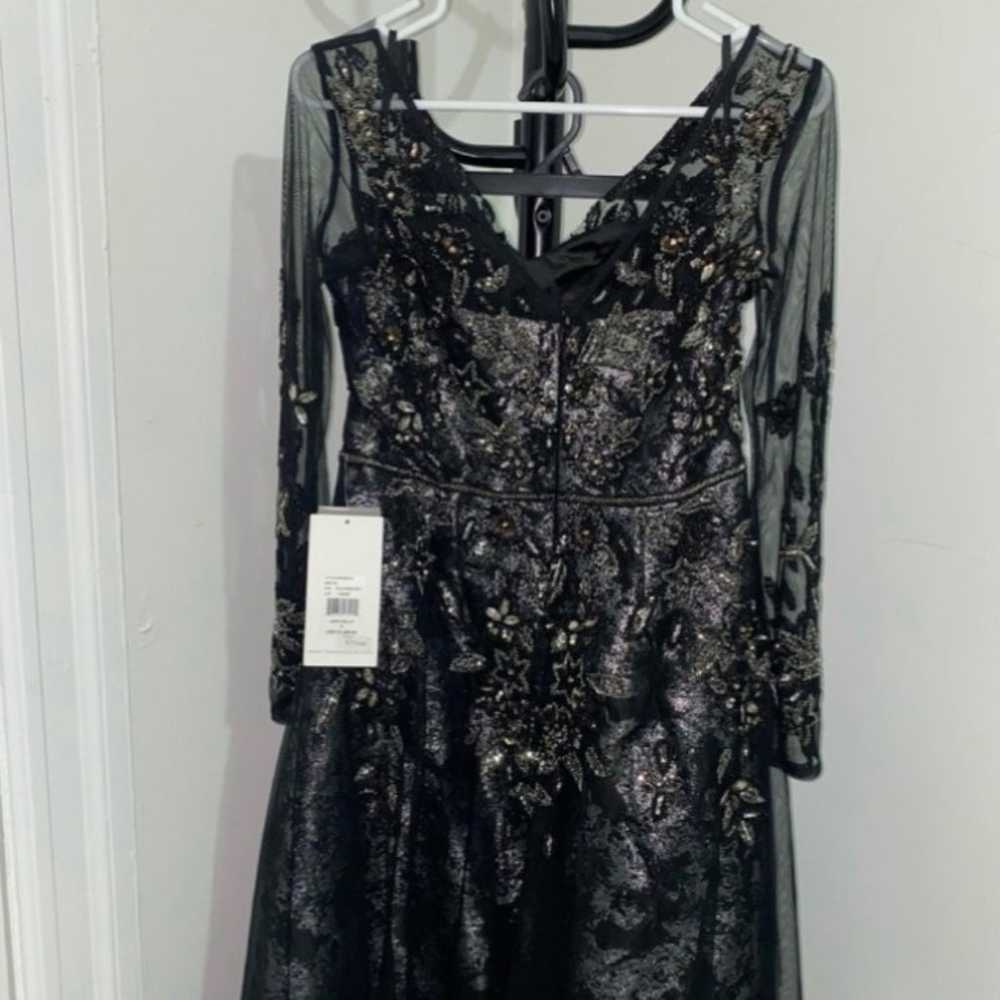 Theia black gauze floor-length dress - image 5