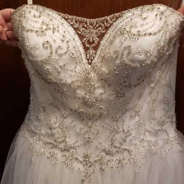Vera Wang Classic Wedding Dress Tulle Ball Gown Skirt Size 2 Veil