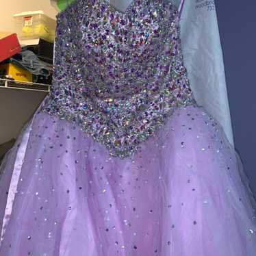 Purple Corset Strapless Dress (Poofy)