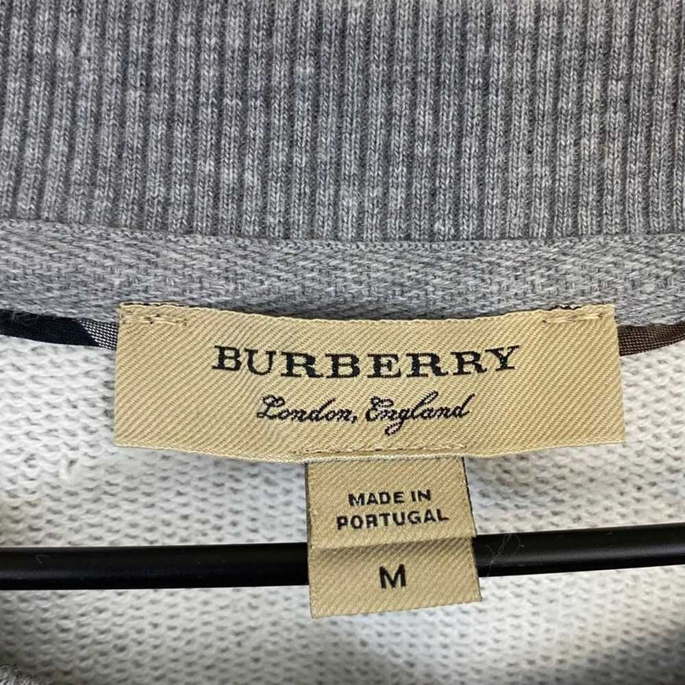 Burberry Grey + White Embroidered Logo Cotton Swe… - image 8