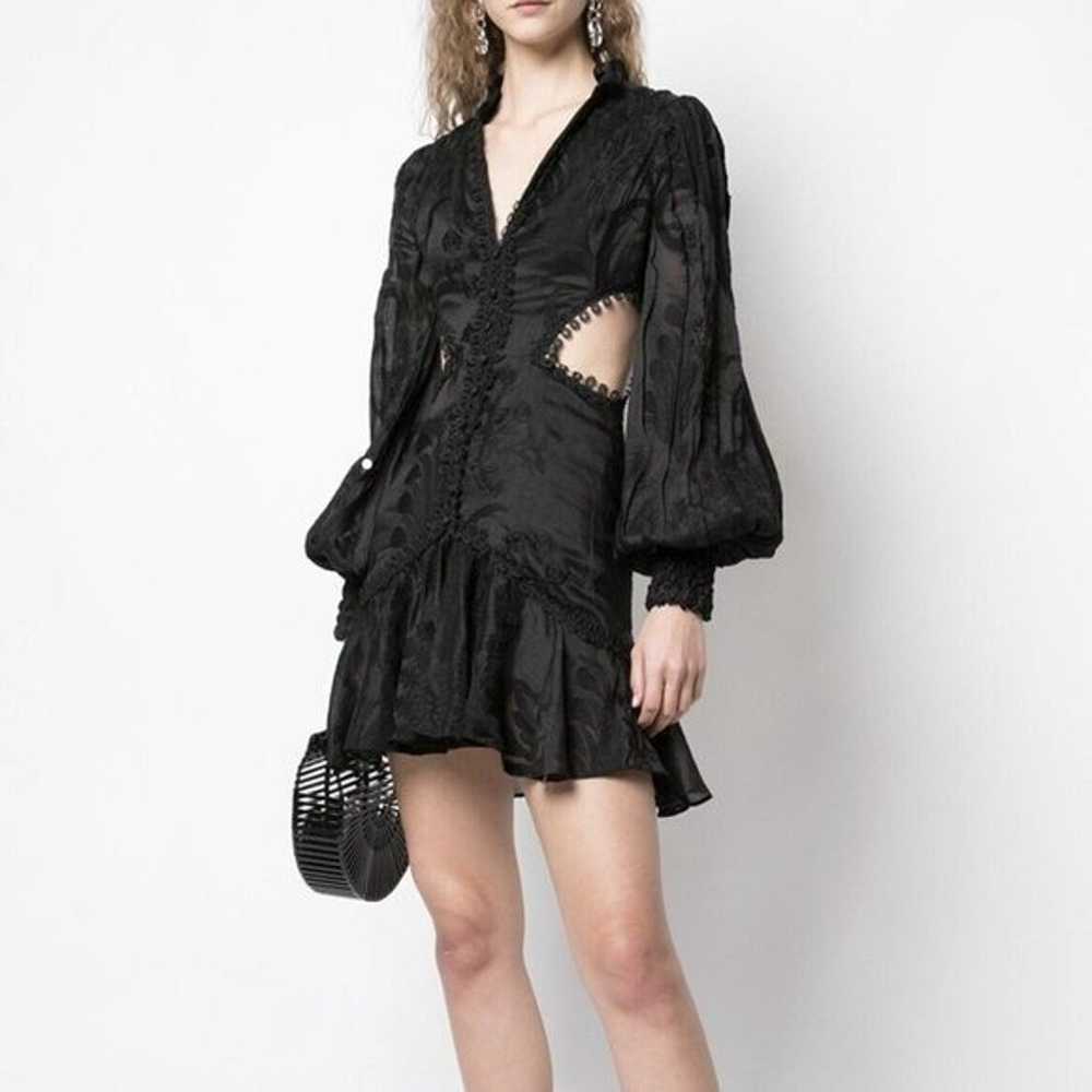Alexis Dress Black Lace Sarabeth V-neck Mini Sz M… - image 2