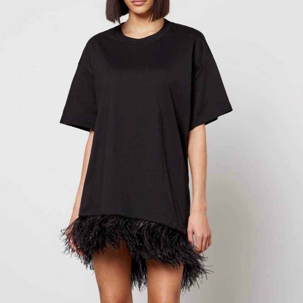 Marques’ Almeida Feather-Trimmed T-Shirt Dress, S… - image 1