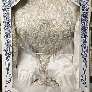 Vintage Wedding Dress S/M? White Long Sleeve Cost… - image 1